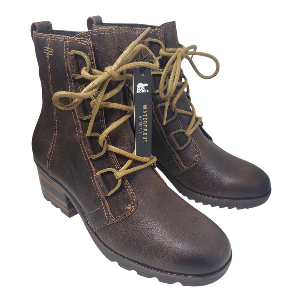 Sorel Cate Women's Brown Waterproof Lace-Up Ankle Bootie